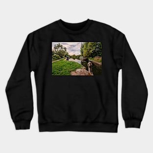 Canal Boats Above Midgham Lock Crewneck Sweatshirt